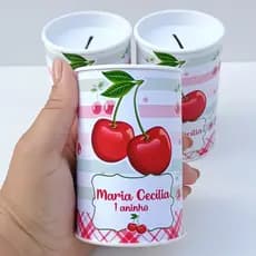 Cofrinhos Personalizados Cerejinha l Cofres Personalizados l Aniversário l Festa Infantil
