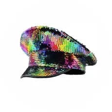 Chapéu boina de Paetês Coloridos - Chapéu colorido para carnaval, festas e fantasia
