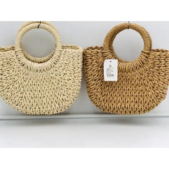 Bolsa de palha para praia e verão - Bolsa para praia de palha, design sofisticado e confortável