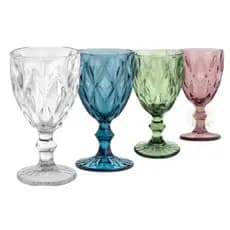 Kit Conjunto Jogo De Taças Diamond 6 Peças Agua Vinho Suco