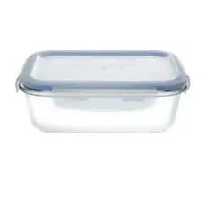 Pote de Vidro Retangular 640ml Marmitinha com Tampa e Trava Kit com 6 ou 12 Marmita com Tampa