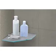 Prateleira  Vidro Porta Shampoo De Canto Multiuso 20cm  10mm