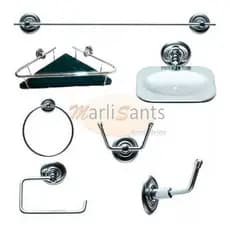 Kit P/banheiro  Inox  Completo  7 Peças Vidro Canto 5 Anos