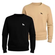 Kit Moletom 2 Peças Blusa De Frio Gola Careca Redonda Varias Cores