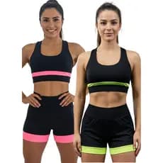 Conjunto Short e Top Fitness Academia Cós Alto