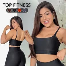 Top Academia Fitness Duplo  Alça Grossa Com Sustentação Fit
