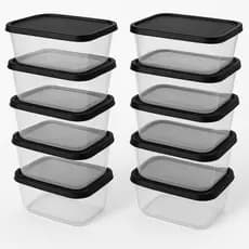 Kits Potes 500ml Transparentes Marmitas Bpa Free Fitness Microondas Freezer Organizador Alimentos