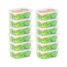 Kit 12 Potes 800ML Transparentes BPA Free Marmita Organizador de Alimentos Plástico Alta Qualidade