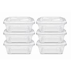 Kit 6 Caixas Organizadoras Plástico Transparente 6 Litros com Travas Multiuso Domestico Brinquedos Roupas Ferramentas