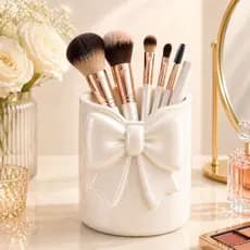 Porta Pinceis Maquiagem Laco Organizador Decorativo Premium Bancada Banheiro Presente Feminino