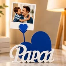 Porta Retrato Papai Dia dos Pais | Presente Personalizado com Porta Foto | Decoração Afetiva para Mesa