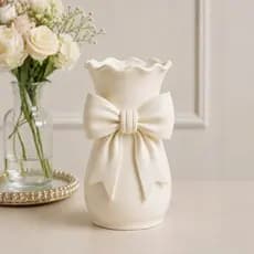 Vaso Decorativo com Laço Premium Elegante para Sala, Quarto e Banheiro