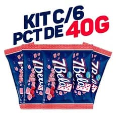 Bala 7 belo Pastilha Goma Mastigavel Macia Crocante Kit 6x40g