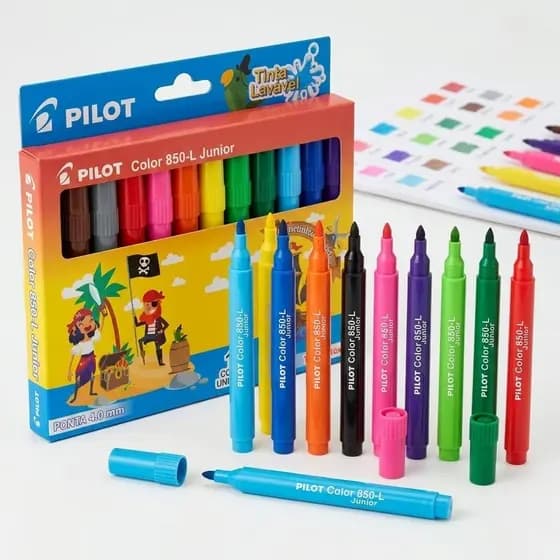 Canetinha Hidrografica Pilot Color 850-l Junior - Cx 12 Un. 12 Cores