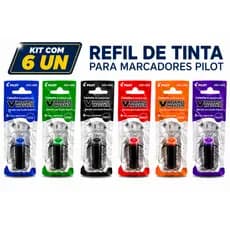 Refil de Tinta para Marcador para Quadro Branco Pilot V Board Master - Kit 6 unidades