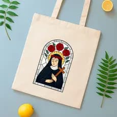 Bolsa de Algodão com Alça Santa Rita Eco Bag Catolica Sacola Sustentável Lançamento
