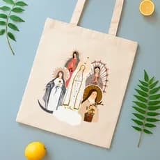 Bolsa de Algodão com Alça Nossa Senhora  Eco Bag Catolica Sacola Sustentável Lançamento