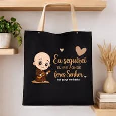 Bolsa Sacola Ecobag Frei Gilson Moda Religiosa Igreja Mochila Tua Graça Me Basta Lançamento