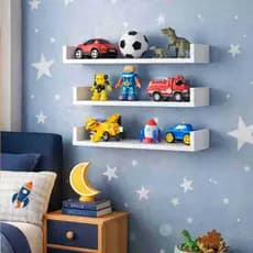 Kit 3 Prateleiras Nicho U (20x30x40) MDF | Combo ideal para parede inteiramente organizada