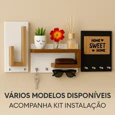 Porta Chaves Multiuso de Parede em MDF | Decoração Moderna para Casa e Escritório