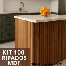 Kit 100 Painel Ripado MDF 45x11cm Revestimento de Parade Placas Decorativa