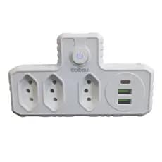 Extensão 3 Tomadas 2 Usb 1pd Bivolt Power 110v/220 Sem Fio Coibeu