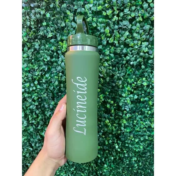 Garrafa Térmica 600ml Personalizada a Laser – Nome, Frase ou Logo | Presente Exclusivo