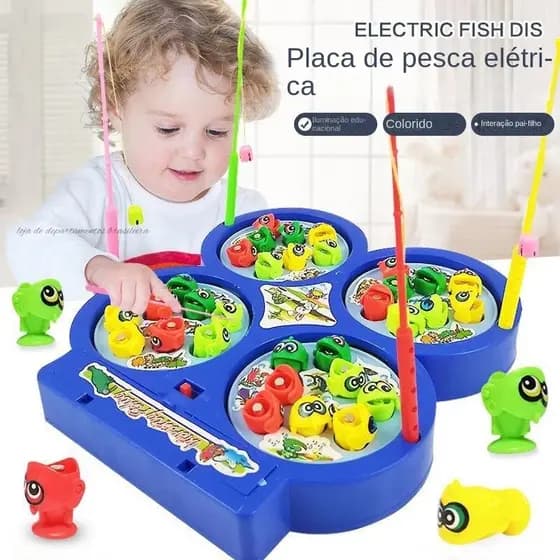 Jogo Pega Peixe Pescaria/ Maluca 32 Peixes E 4 Varas