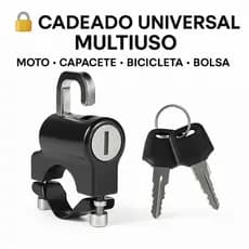 Cadeado Trava Capacete Bolsa Moto Universal Guidão com 2 Chaves Segurança Portátil Antifurto