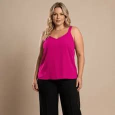 Regata Feminina Plus Size Básica Lisa Alça Larga Confortável Moda Verão
