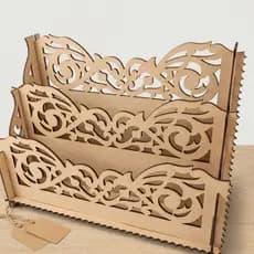 Organizador De Mesa Escritório Porta Documentos Papel MDF 3mm Suporte Arquivo Mesa Escritório