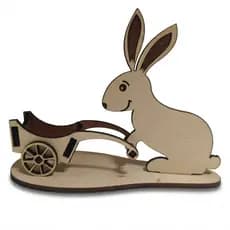 Enfeite Decorativo De Páscoa Coelhinho Com Carrinho MDF 3mm Lembrancinhas Artesanato