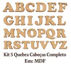 Alfabeto Escolar MDF Educativo Letras A Z 4cm Ou 7cm  Alfabetos Completo Pedagógico Crianças