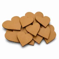 Kit Mini Corações MDF Cru Apliques para Artesanato Decoração e Pintar