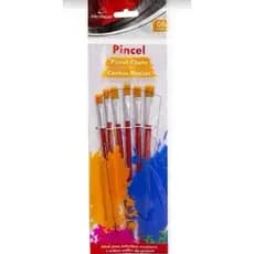 Conjunto De Pincéis Pincel Chato Cerdas Macias 6un - Win Paper