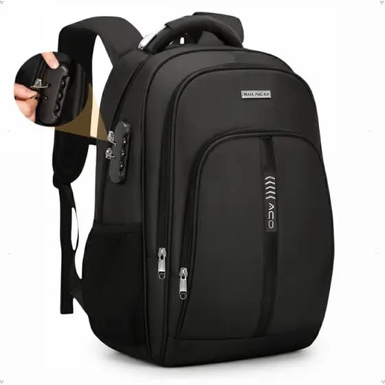Mochila Masculina Notebook Reforçada Impermeável Bolsa Unissex Anti Furto Com Usb Viagem Escolar 35L