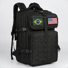 Mochila Masculina Reforçada Impermeável Tática Militar Grande 50L Viagem Pesca Camping Com 2 Patchs