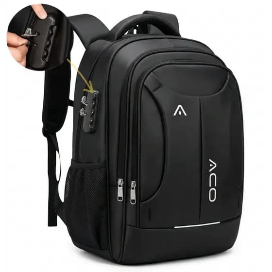 Mochila Masculina Reforçada Impermeável Bolsa Notebook 17' Cadeado Anti Furto Usb Viagem Escolar 35L