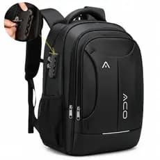 Mochila Masculina Reforçada Impermeável Bolsa Notebook 17' Cadeado Anti Furto Usb Viagem Escolar 35L