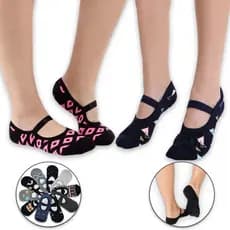 3pares,  2 pares ou 1 Pares de Meia Sapatilha Pilate Fitness Yoga Antiderrapante Adulto Feminina