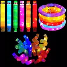 Pop Tube Grande de Brinquedo com LED Tubo Sensorial Luminoso Cores Variadas