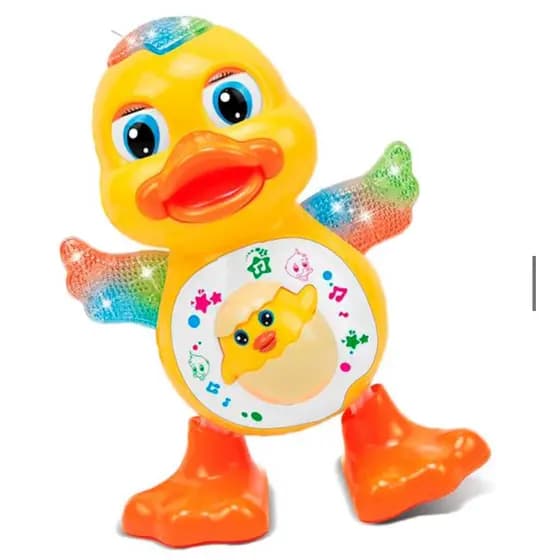 Pato Patinho Dançante Dançarino Brinquedo Infantil Musical Anda Mexe Emite Luzes E Som