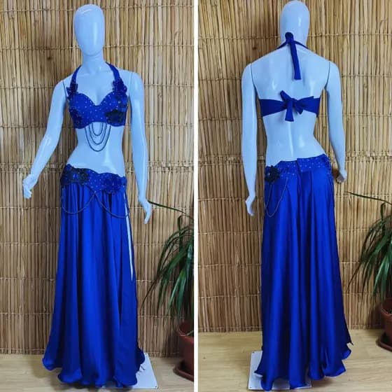 [Liquidação] Dança do Ventre Traje Bordado Completo Pronta Entrega - TPCL-647
