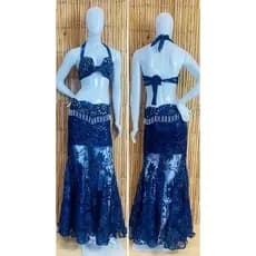 [Liquidação] Dança do Ventre Traje  Bordado Completo - Pronta Entrega - TPCL-571