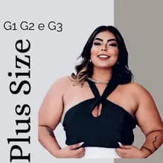 Blusa feminina Plus Size G1 ao G4 Nó Transpassada na nuca COM FORRO
