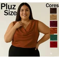 Blusa Linda Feminina Regata Gola Boba plus size TODOS OS TAMANHOS Duna Premium Regata Drapeada Blusinha Regata 2026