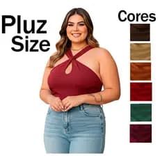 Blusa feminina G ao G4 gola nó Transpassada Forrado
