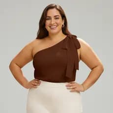 Blusa Linda Feminina Regata Plus Size Laço feminina com Elástico P ao G2 2026
