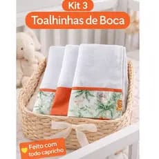 Kit 3 Toalhinhas de Boca Bebê 100% Algodão – Enxoval Infantil