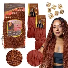 Kit Goddess Braid Cabelo Cacheado 80 cm Bio Vegetal + 2 Jumbos Tranças com cachos